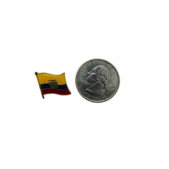 ✨Ecuadorian Flag Enamel Pin Yellow Blue Red Broch Patriotic National Emblem✨ - Picture 6 of 7